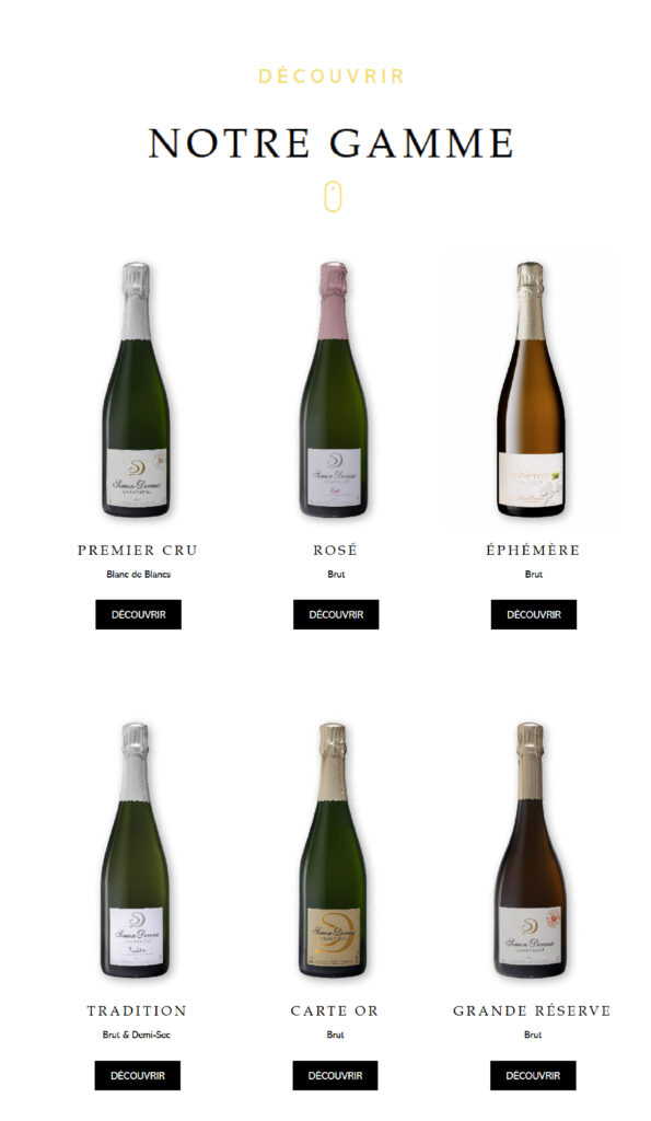 page produit du site champagne simon-devaux